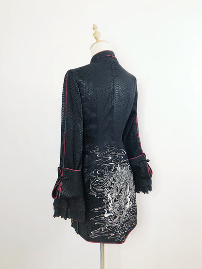 チャイナロリータゴゴシックケープ+ロングジャケット+キャミソール+スカート+ウエストバンド