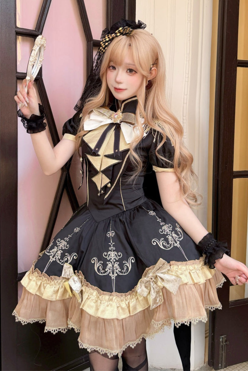 Kleid + süßes dunkles Lolita-Schal