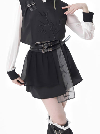 Design Print New Bamboo Schwarz Anzug China Weiß