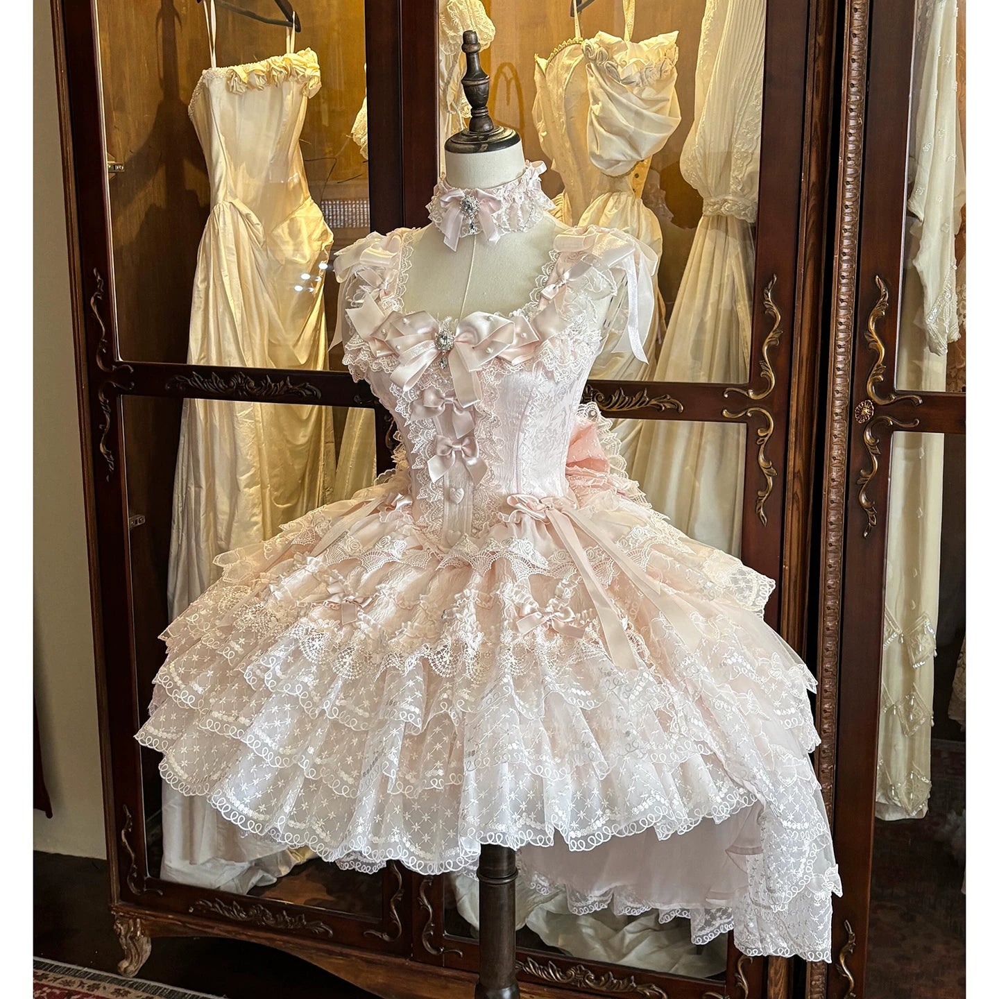 Camellia Dream Lolita Evening Cake Puff Dress