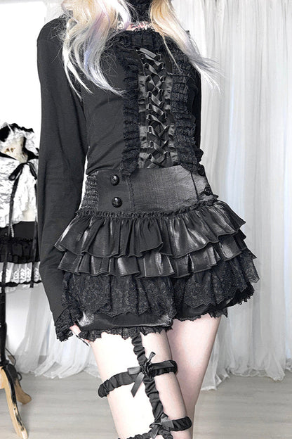 シャツ パンプキン レース ボトム パンツ ベルベット