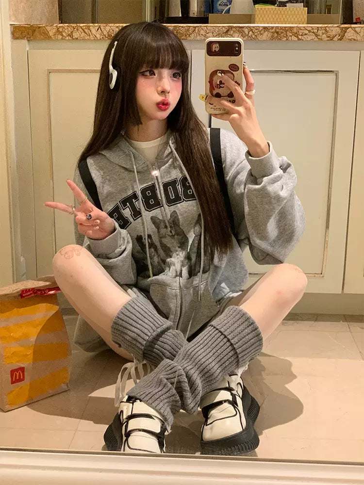 Top Sweatshirt Grauer Rock + American Retro Hoodie