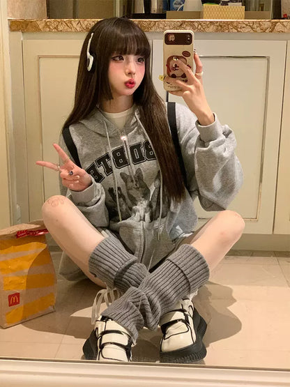 Top Sweatshirt Grauer Rock + American Retro Hoodie