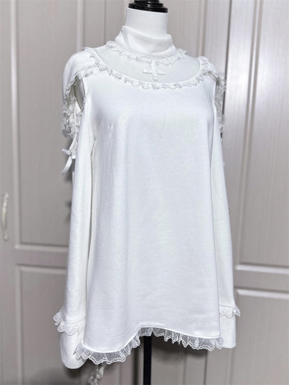 耳猫エンジェルスウェットシャツフードポケットエプロン