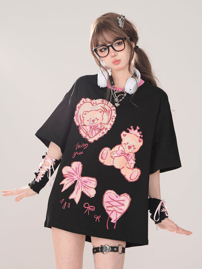 Bear Cute T-Shirt Loose Print