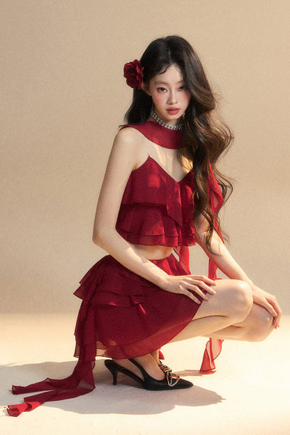 スカート+ショートキャミソール アニメ シフォン