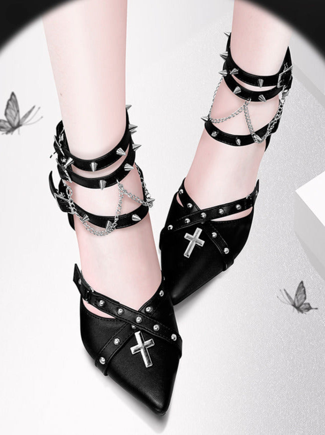 Punk High Toe Heels Gothic Pointed