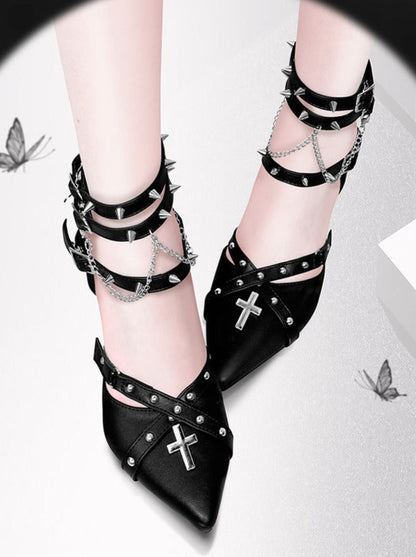Punk High Toe Heels Gothic Pointed