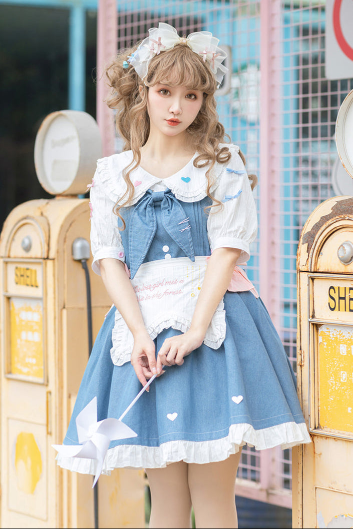 + デニムエプロン ロリータインナーウェア ジャンパースカート ライトドール 生