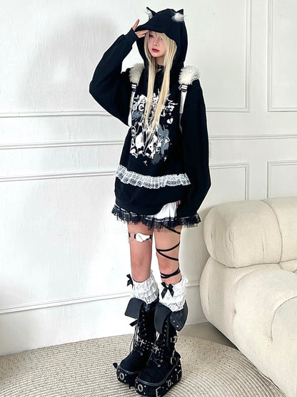 Hoodie Catgirl Over Hooded