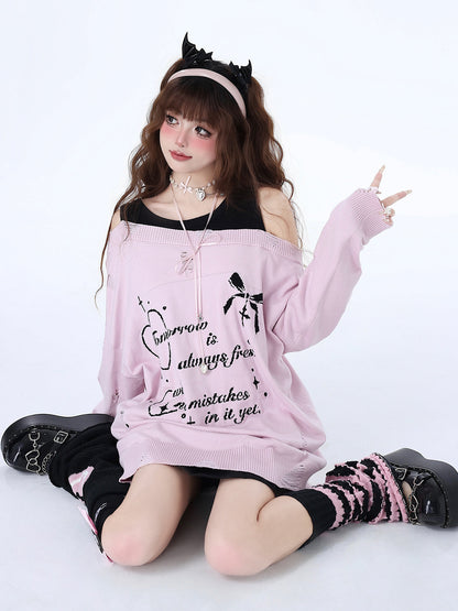 Off-Shoulder Zweiteiler Lazy Cool Faux Top Sweet Girly