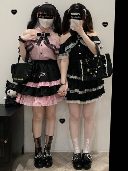 Landmine Off -Shoulder Lace Shirt