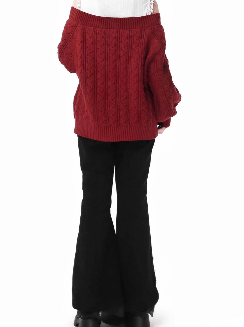 Snow Fragrance Rabbit Fur Coat Off Ward Sleve Sweater Suit