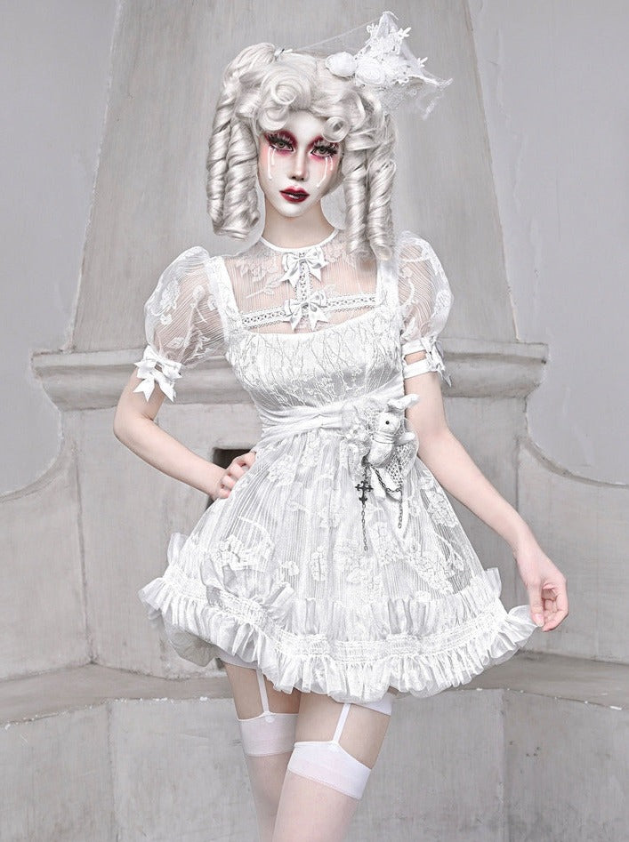 ホワイトパンツレースドレスピュアインナー