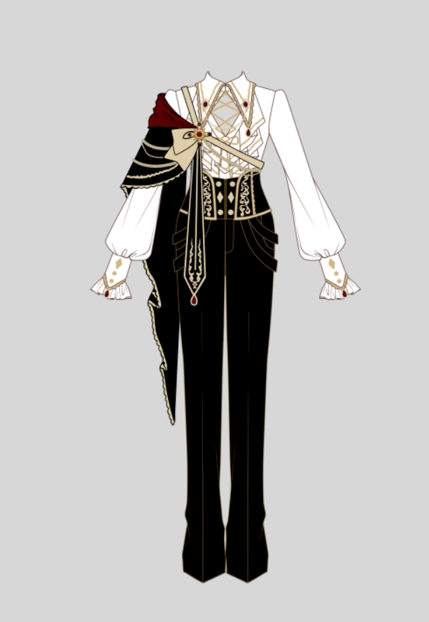 Illustration of Knight’s Ceremony three-piece ouji Lolita outfit