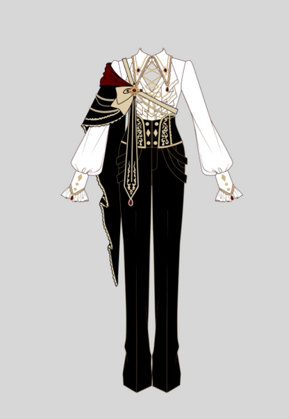 Illustration of Knight’s Ceremony three-piece ouji Lolita outfit