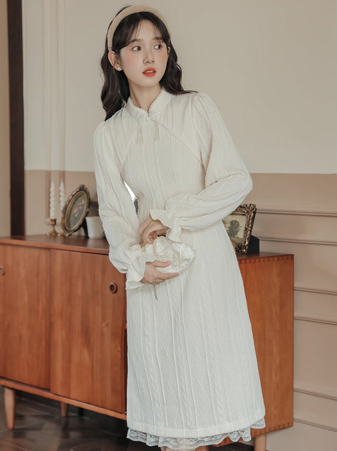 China Rippstrickkleid lang