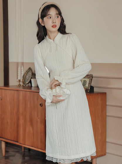 China Rippstrickkleid lang