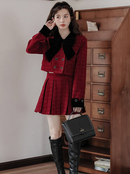 Rockjacke + Tweed Dark Girly Retro Plissee
