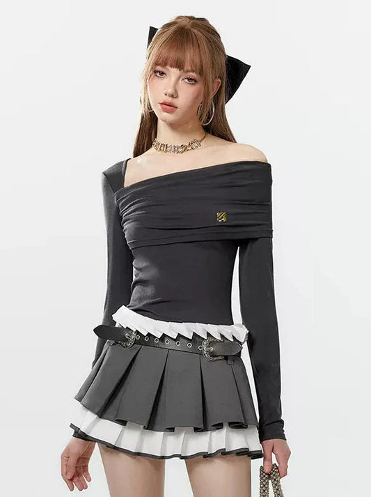 Asymmetrisches Off-Shoulder-Top