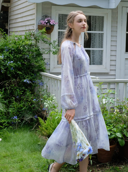 パープルドレス フレンチシフォン