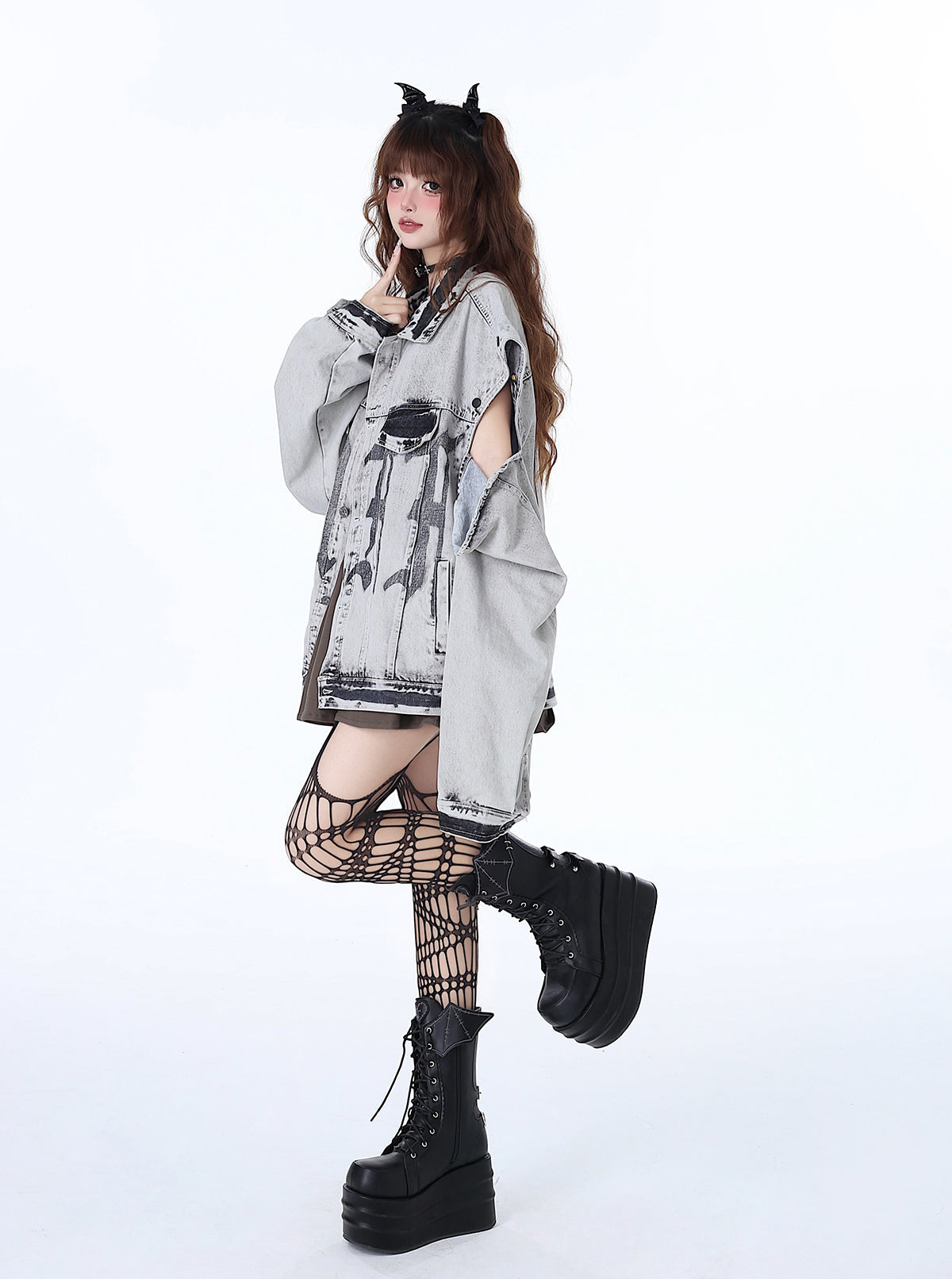 Retro American Denim Loose Street Jacke Design Bike Niche