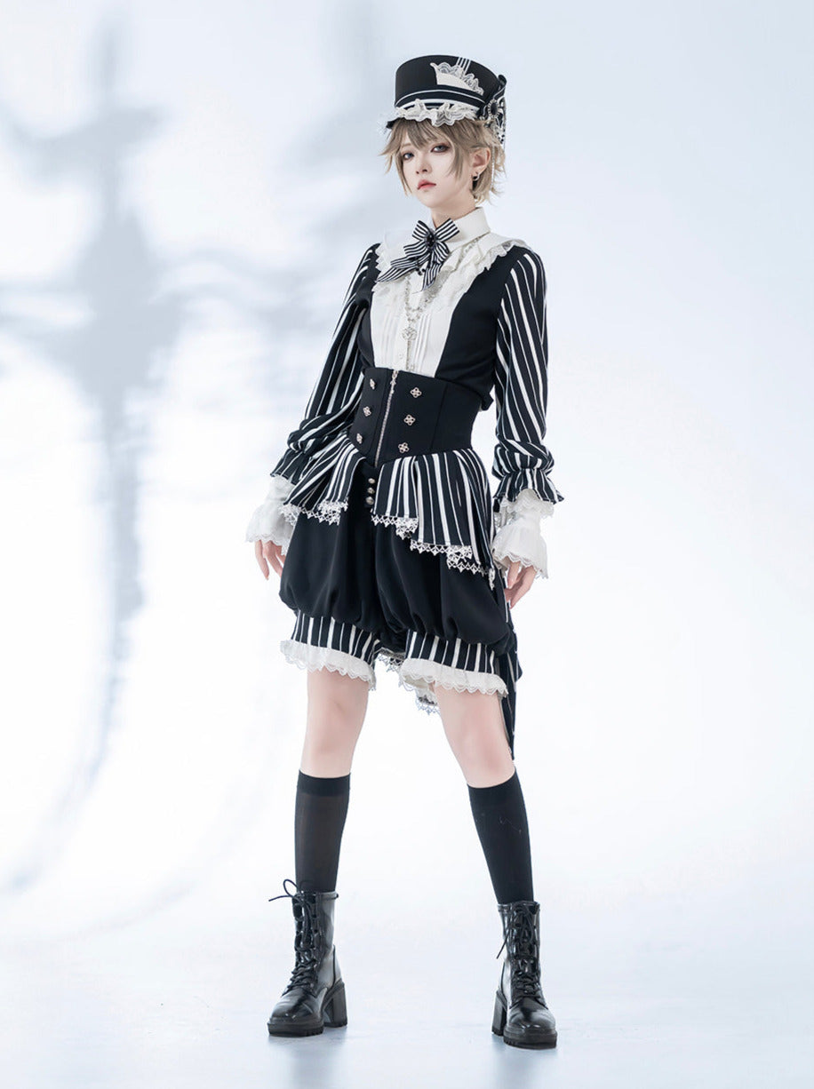 ロリータレトロシャツ + ワンダフルプリンストリックエレガントショーツ