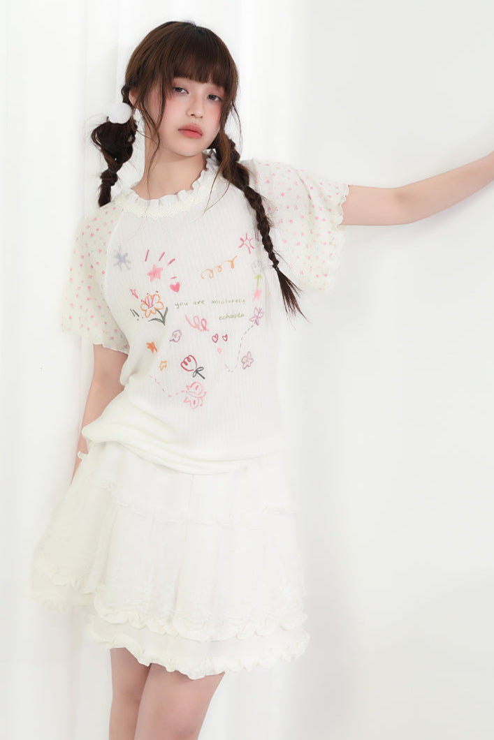 ラウンドフローラルトップネックハート