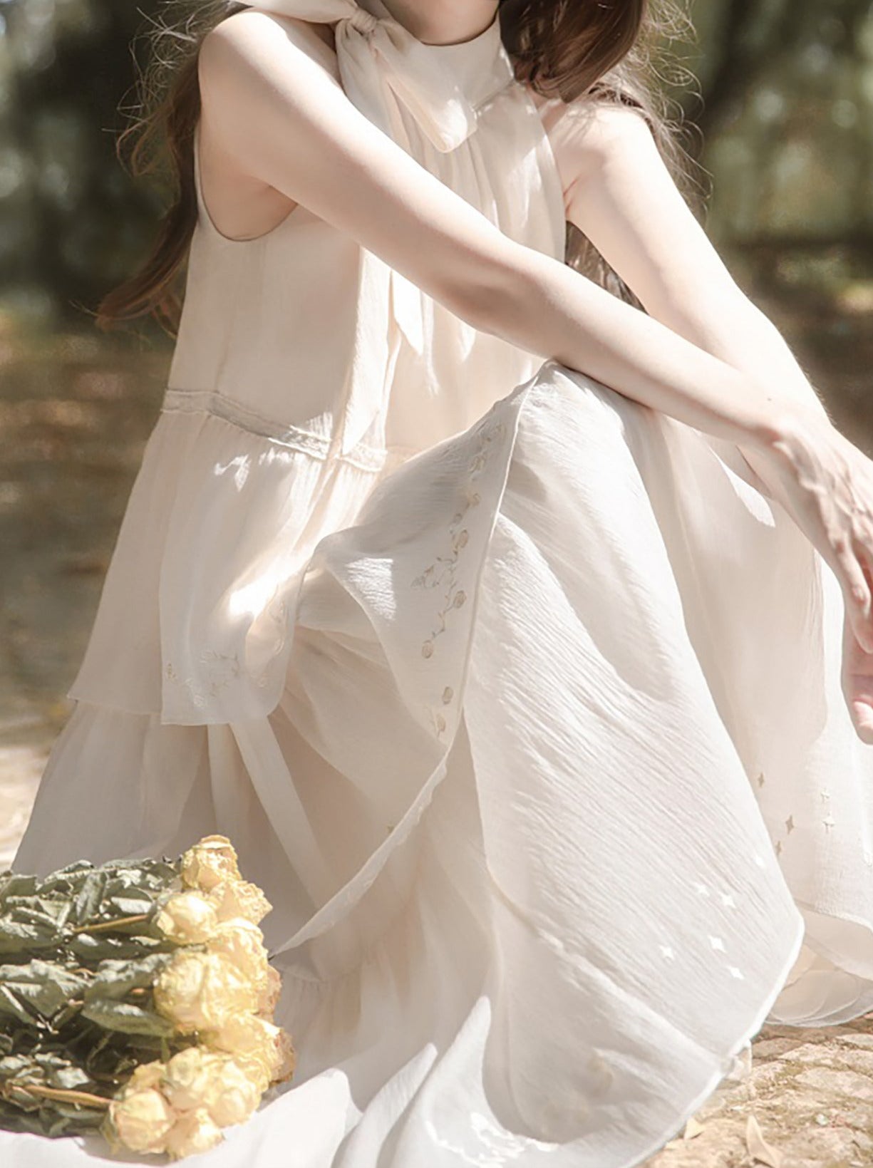 刺繍ケーキフェアリームーンライトドレスネックホルター