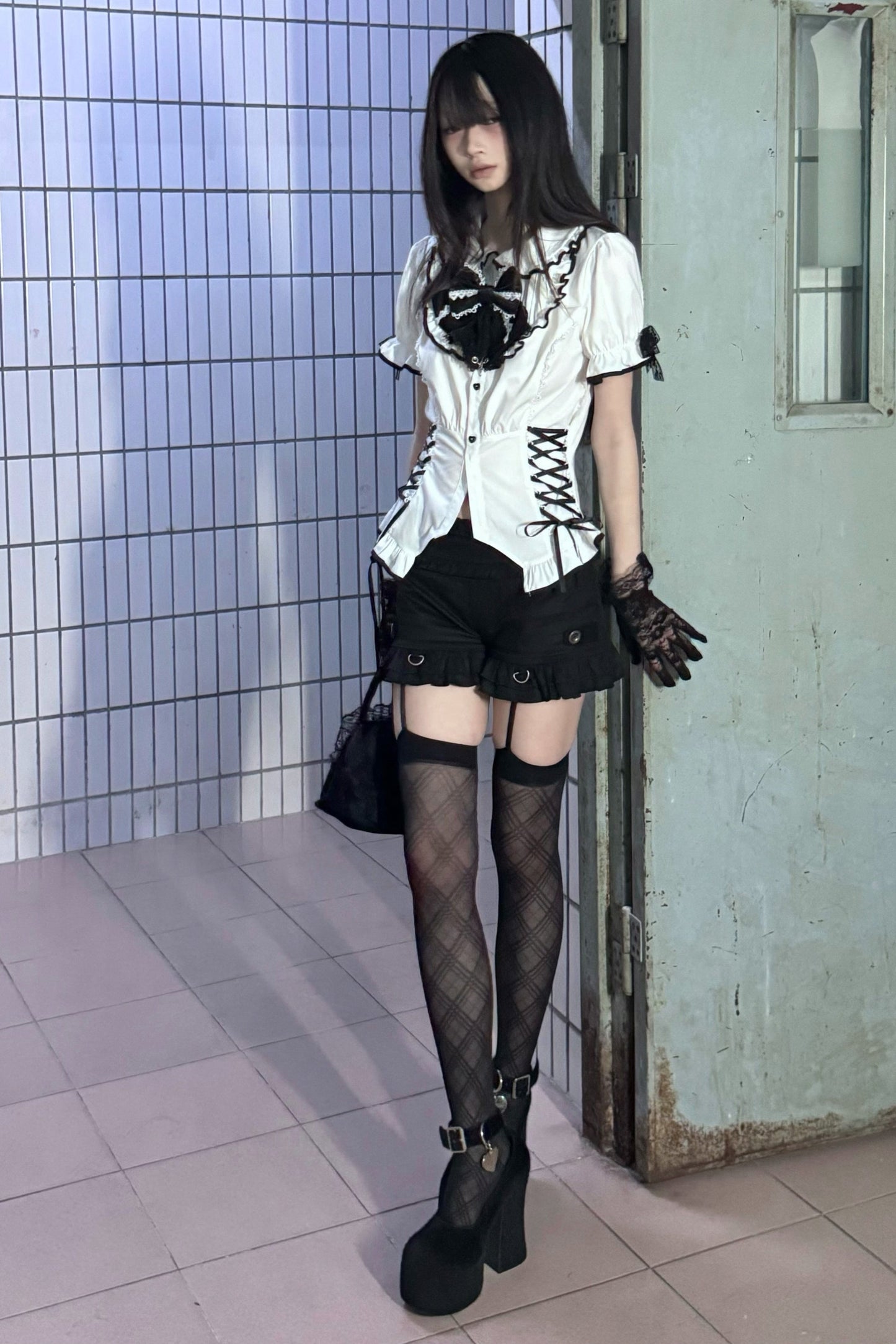 Mode waist shorts vest +