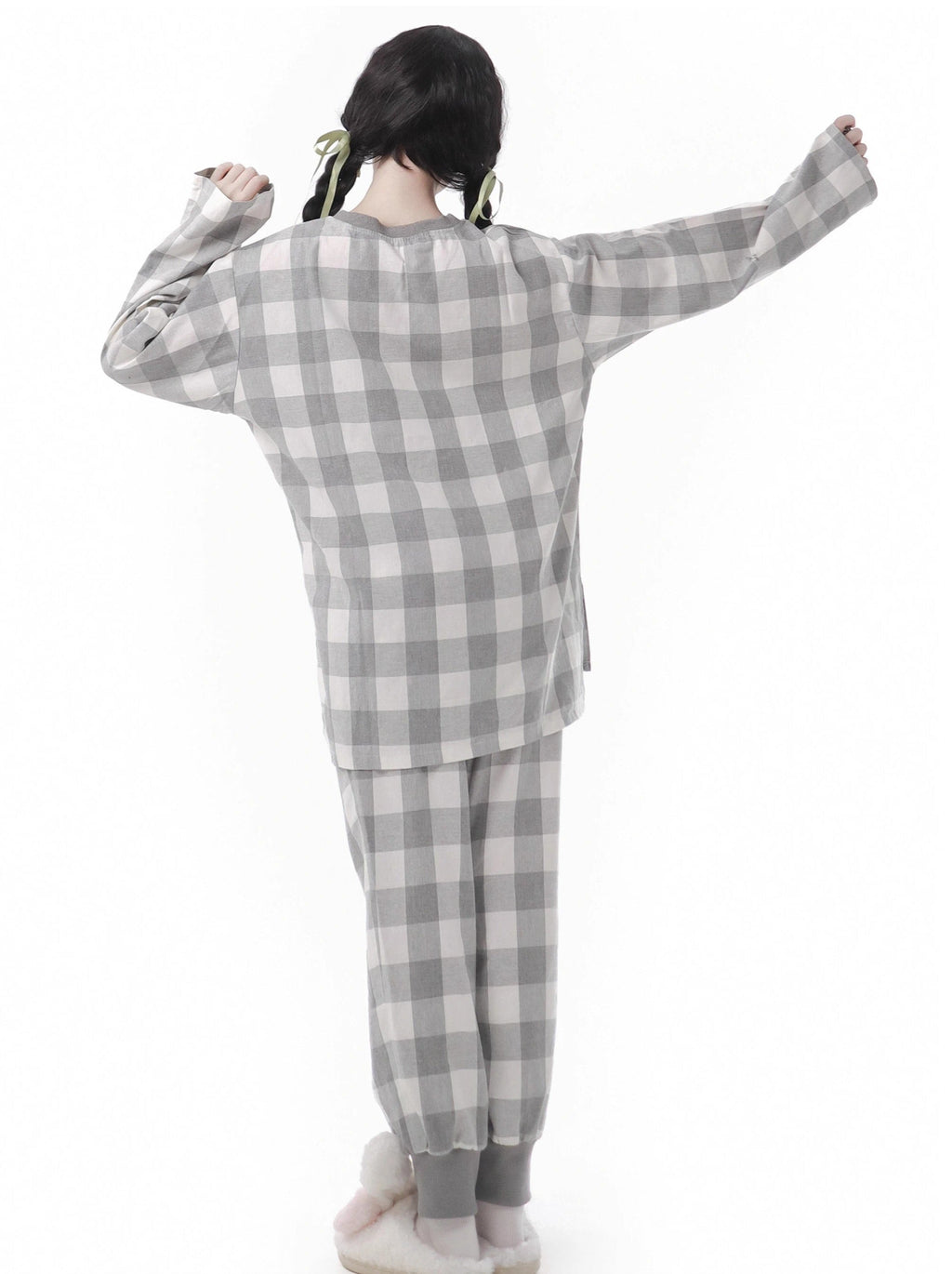 Soft Cotton Pajamas Loungewear Casual Check