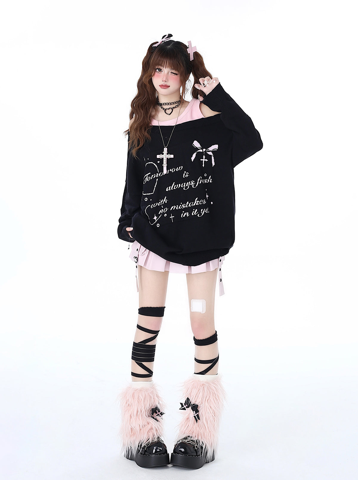 Off-Shoulder Zweiteiler Lazy Cool Faux Top Sweet Girly