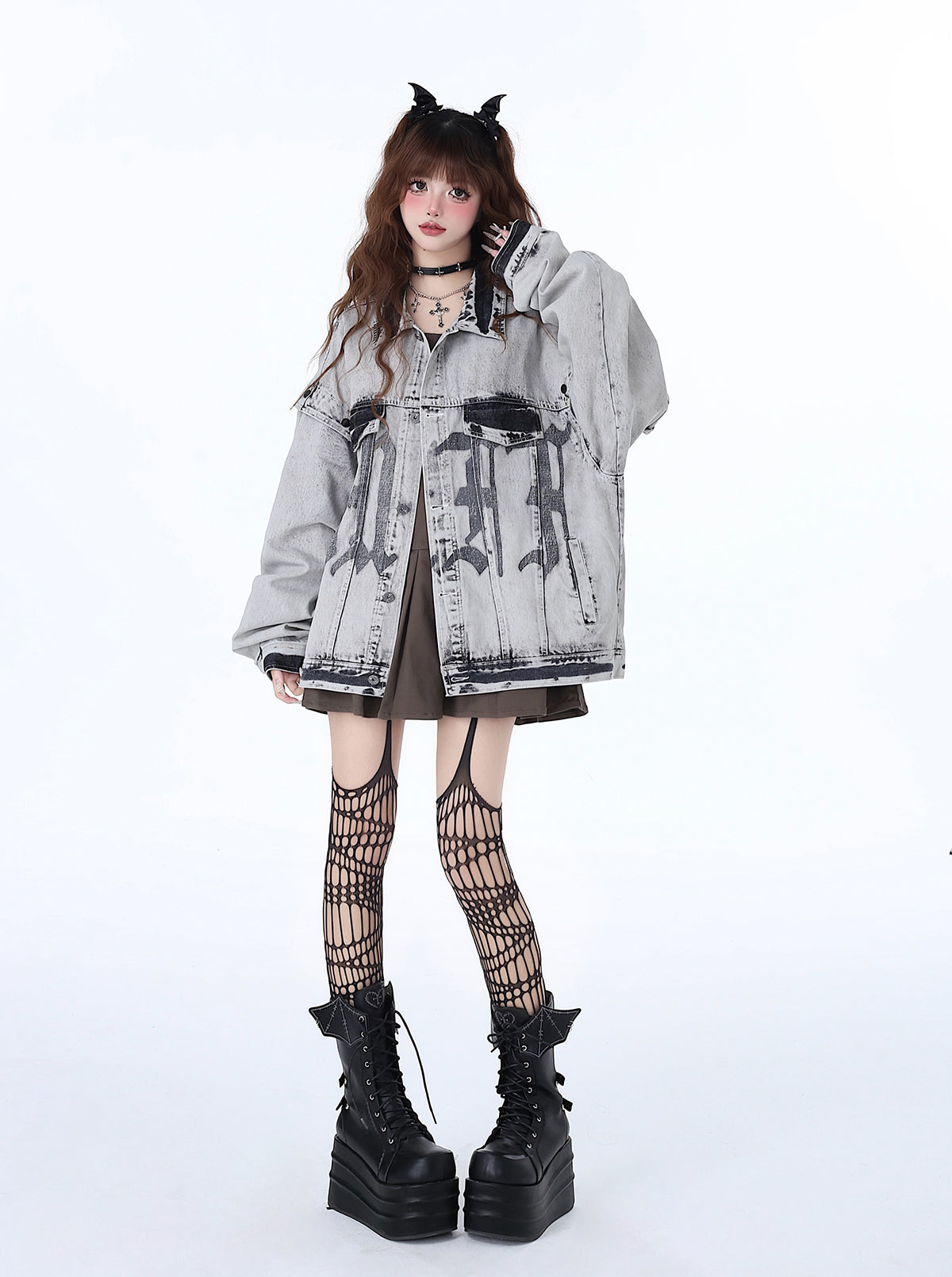 Retro American Denim Loose Street Jacke Design Bike Niche