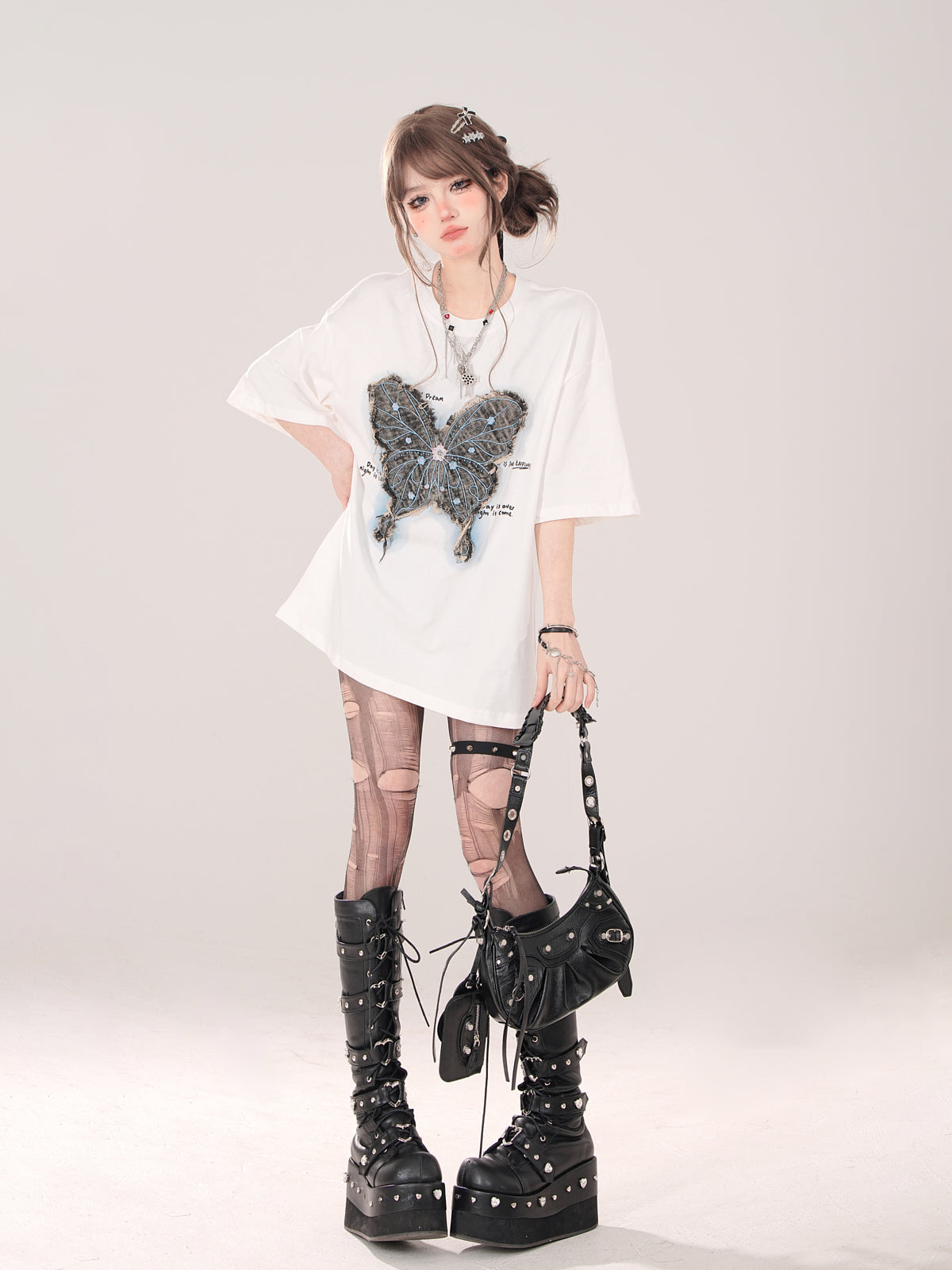 Schmetterling T-Shirt American Loose Street