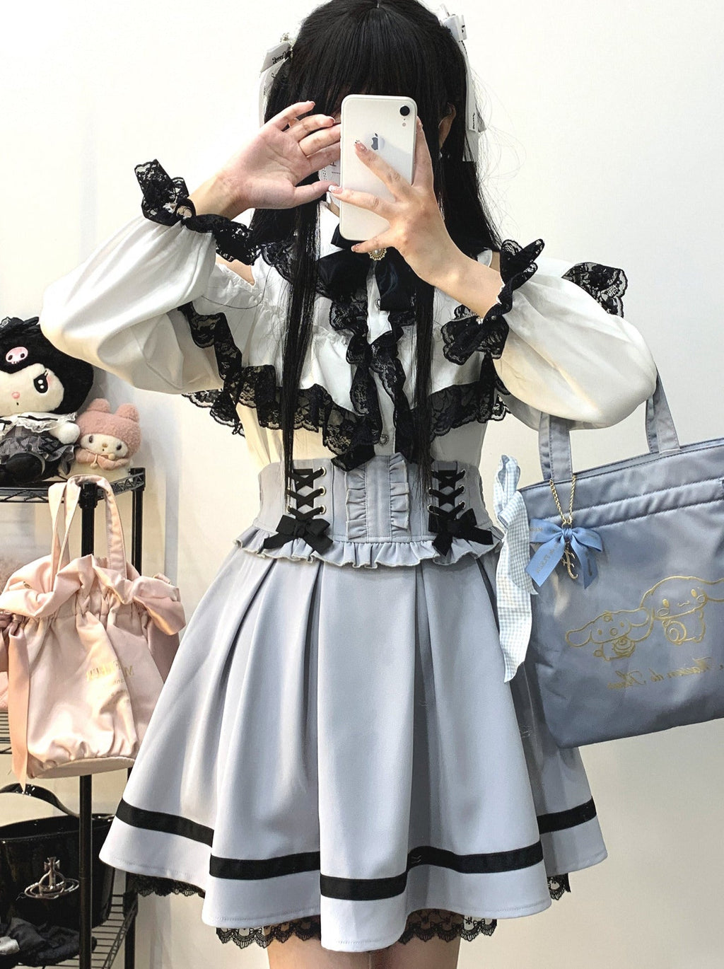 Race-up Waist Frill Chukart