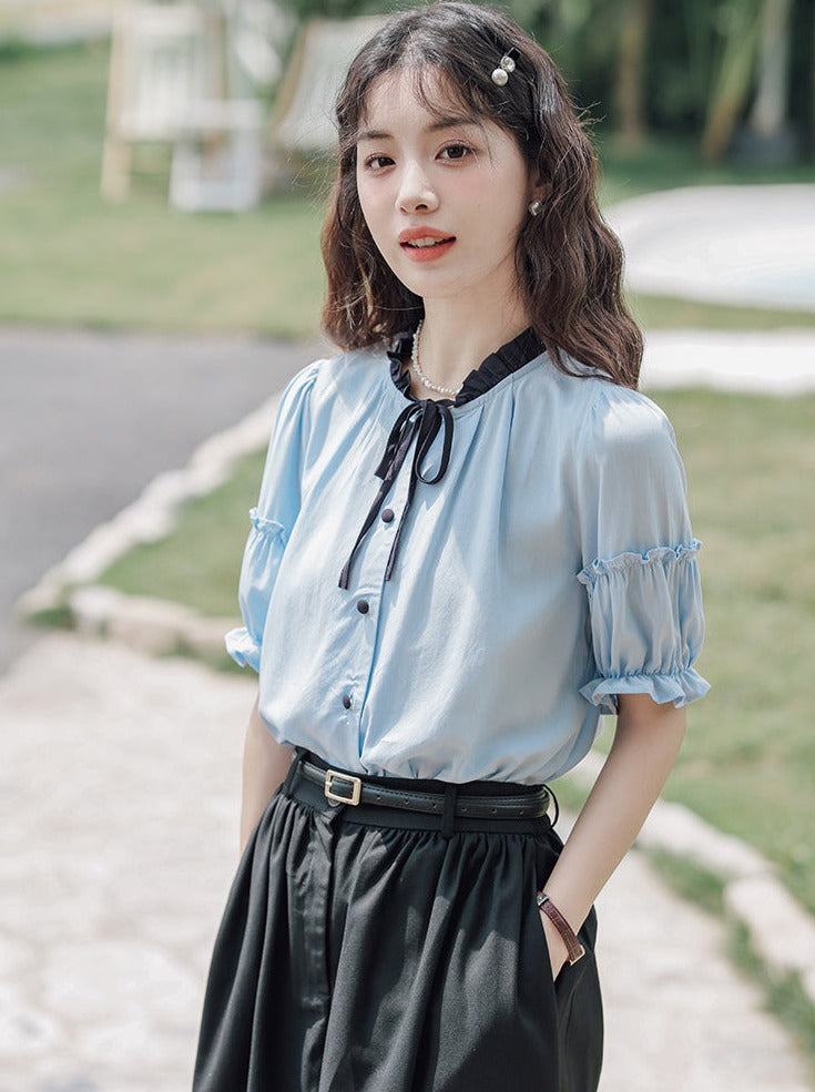 Lce Flared Long + Rock Shirt Retro Sommer Blau