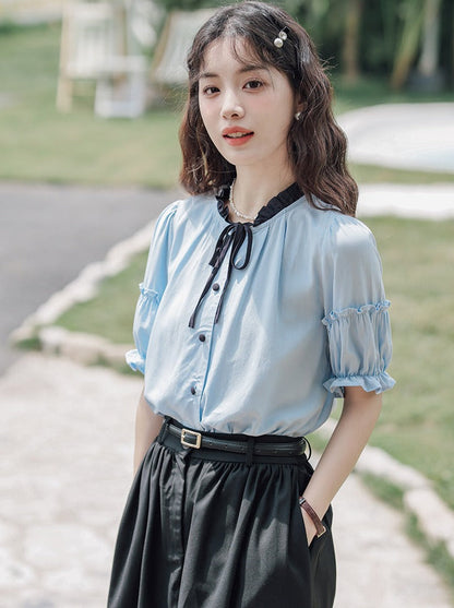 Lce Flared Long + Rock Shirt Retro Sommer Blau