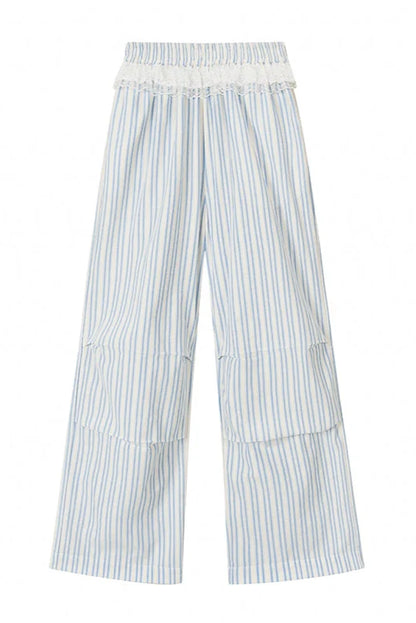 Hosen Gestreift Weit Locker Trend