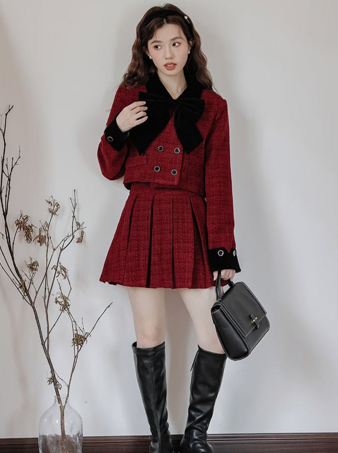 Rockjacke + Tweed Dark Girly Retro Plissee