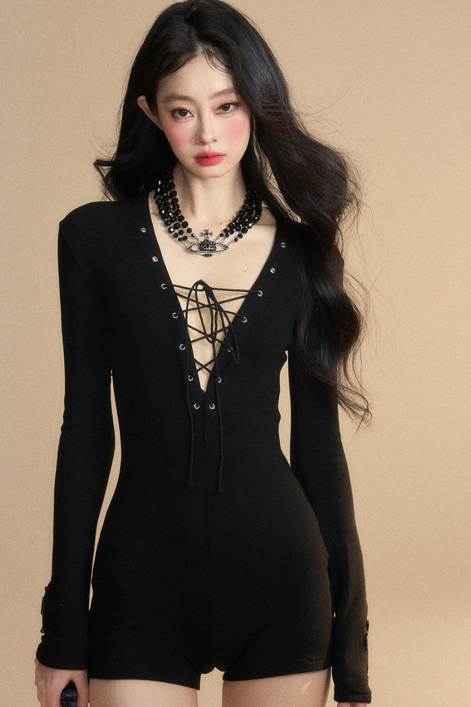 Sleek V-neck jumpsuit