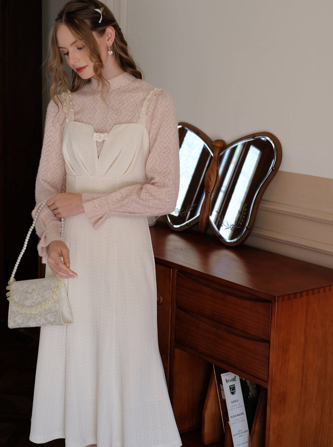 Top Kleid Camisole Meerjungfrau Hals Halb