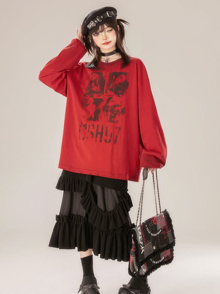 Lockere lange Oberteile, dunkel