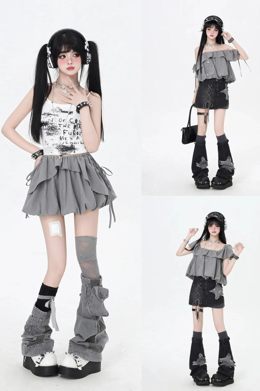 Drawstring One-Shoulder Skirt Top 3-Style