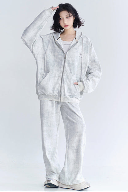 カーディガンフィット リラックスフーディーセットアップ