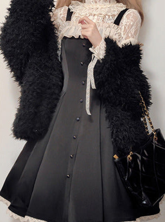 Song Love Elegantes Kleid Kurz/Lang Lolita Reservations Schwarz Piano Satin Sass