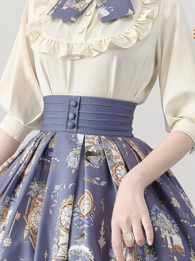 ロリータエコー デイリーエコー セットアップ サスカート エレガン トロクラシカルプリントシャツ エターナル