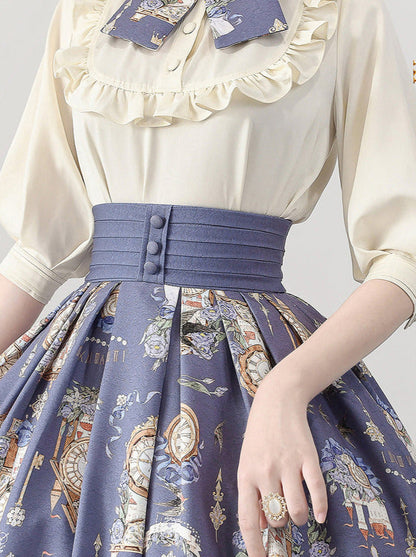 ロリータエコー デイリーエコー セットアップ サスカート エレガン トロクラシカルプリントシャツ エターナル