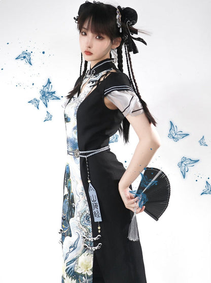 Slit Art China Dress