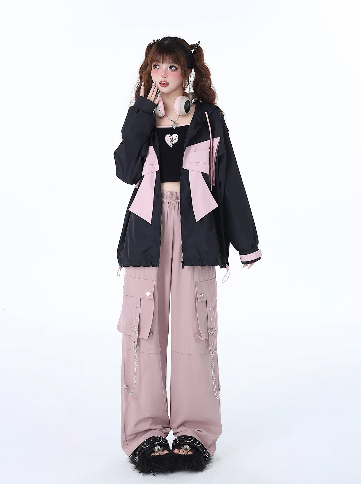 Neighborhood Angel Hoodie Ribbon Loose the Zip Mist in