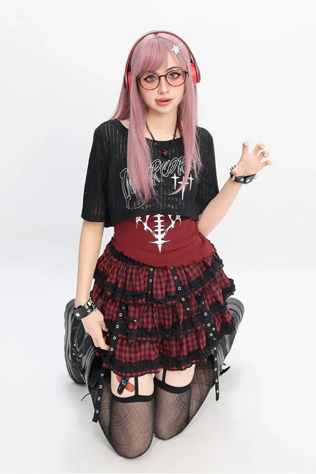 and Y2K smock Light skirt vest Asian